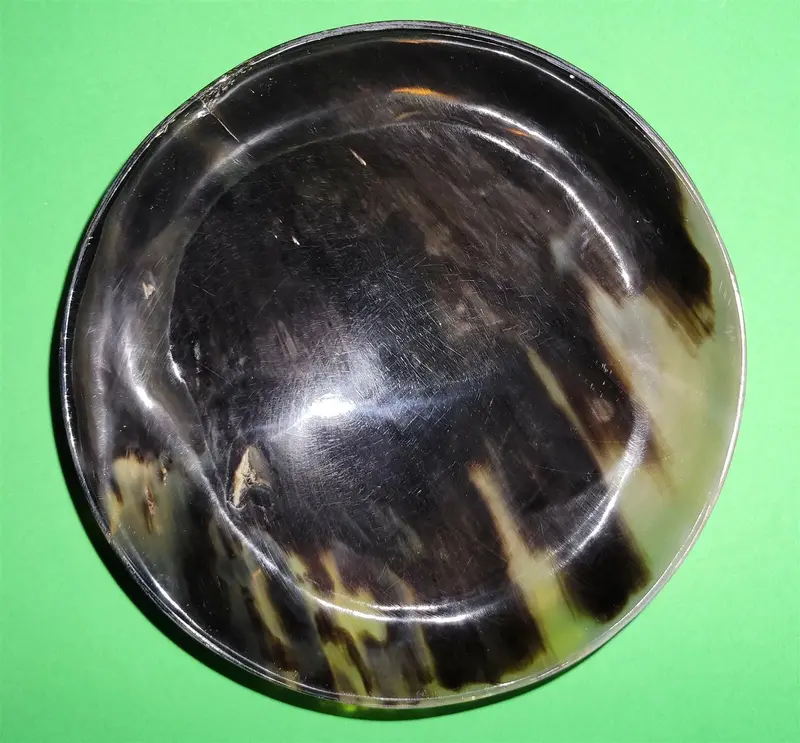 Polished Buffalo Horn Bowl Measuring 6" Wide By 1 7/8" Deep. 1
