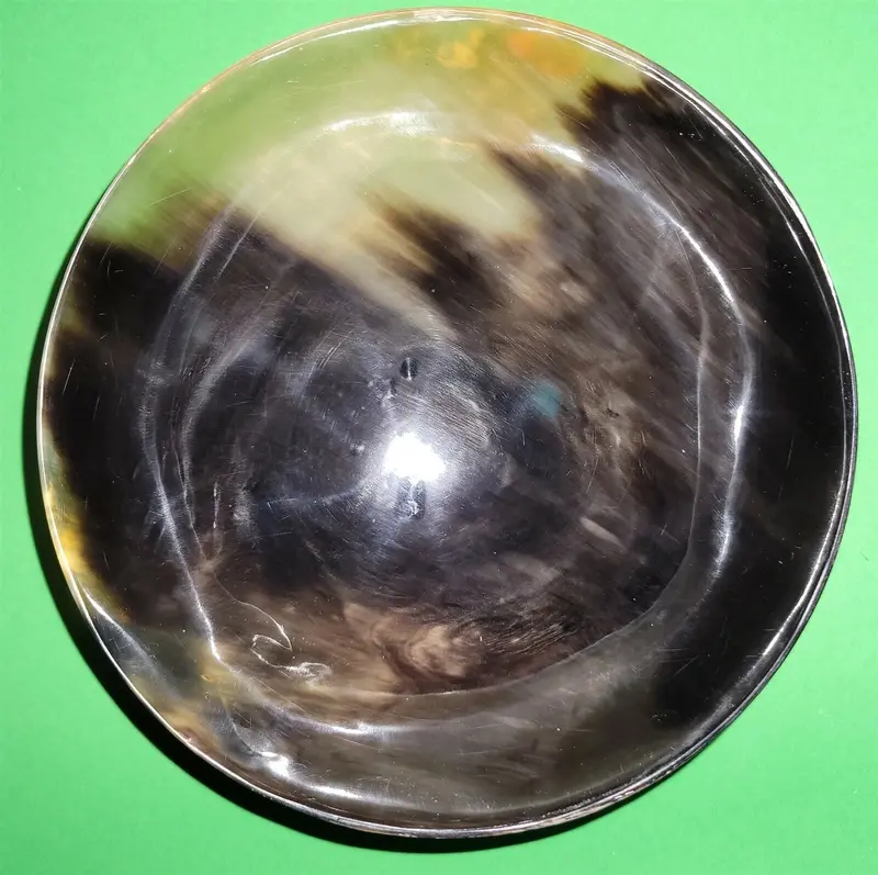 Polished Buffalo Horn Bowl Measuring 6" Wide By 1 7/8" Deep. 1