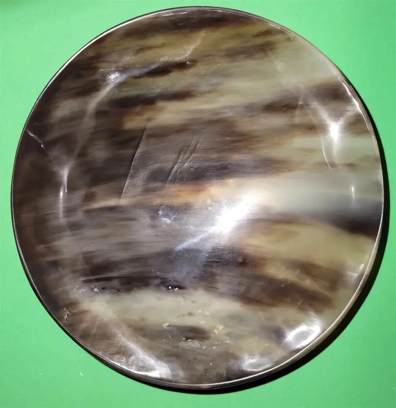 Polished Buffalo Horn Bowl Measuring 7" Wide By 2 To 2-1/4" Deep. 1