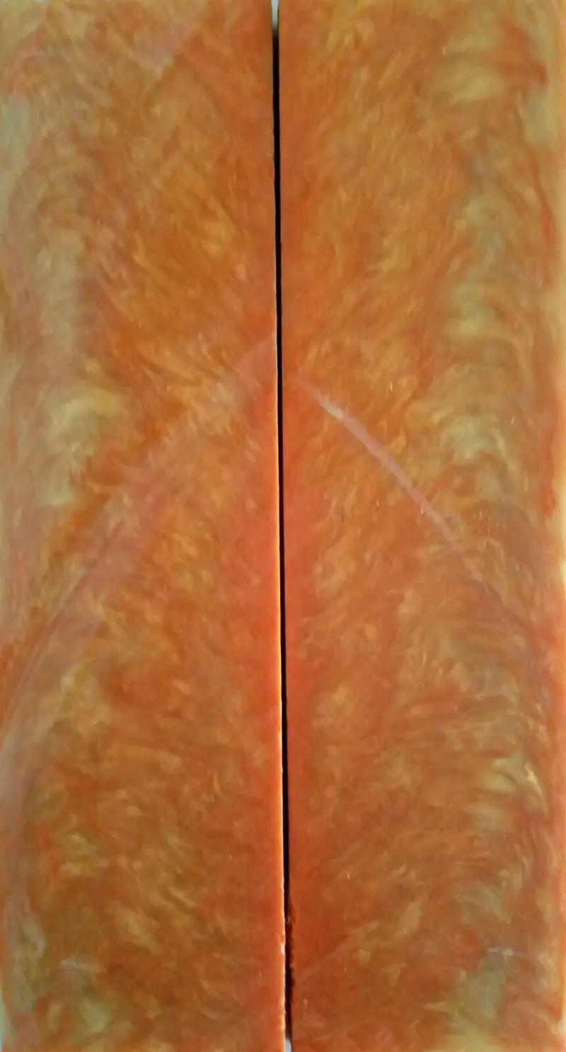 Tangerine & Gold Acrylester #62 (2 Pc) Knife Scales 1/4" X 1 1/2" X 6" - 2090 1
