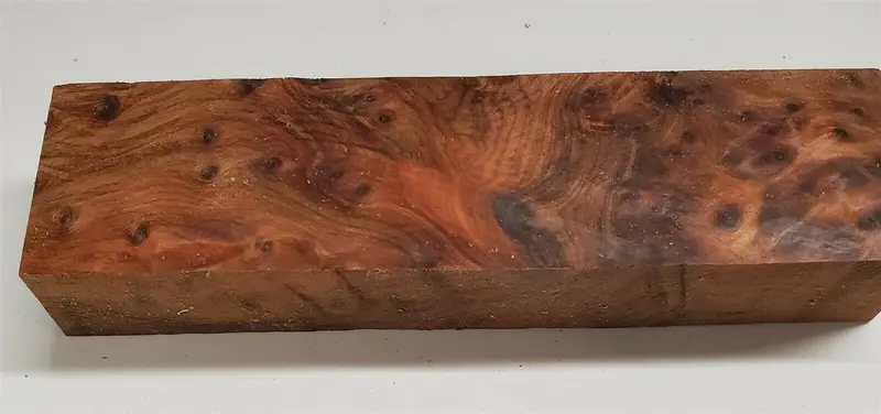 Thuya Burl Eyed (1 Pc) Knife Blank/Hidden Tang 1" X 1 1/2" X 6" - (4) 1