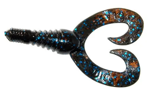 Twin Tail Grub Black W Blue Fleck 10 Pack 1