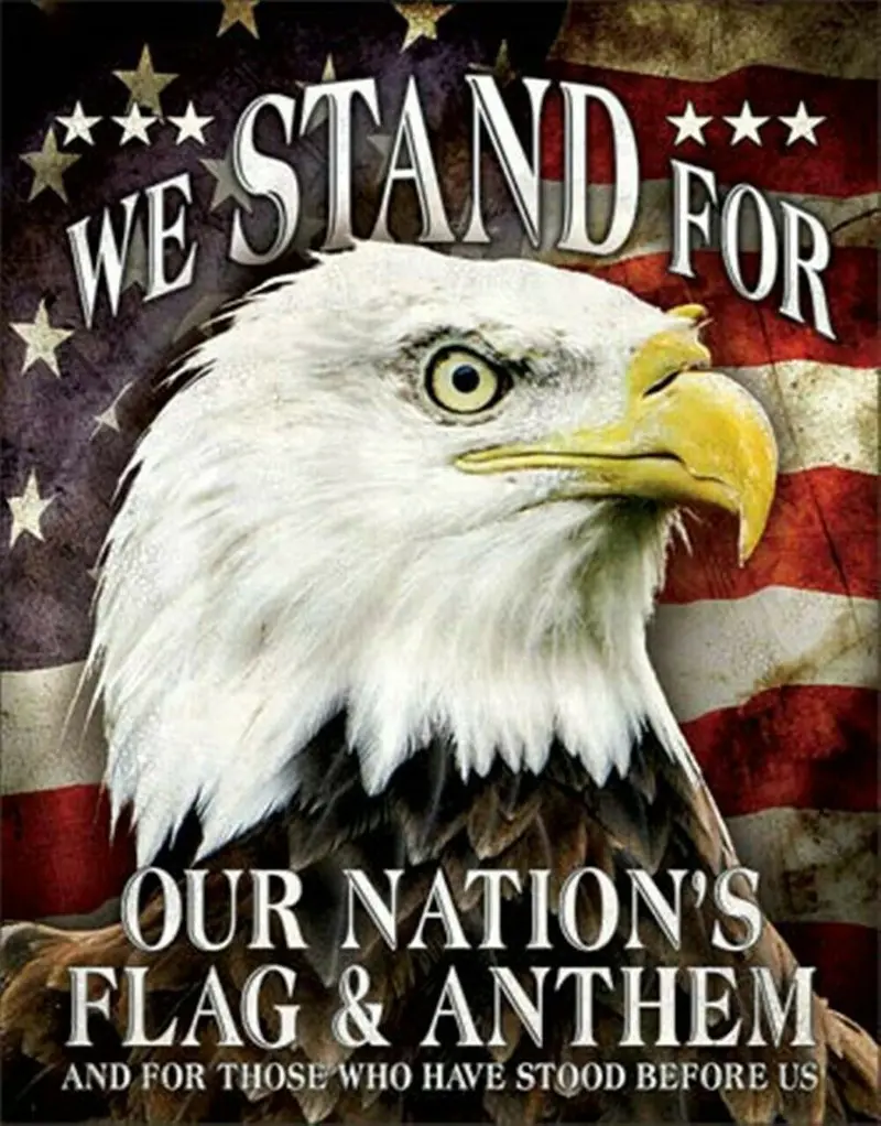 We Stand For Our Flag Tin Sign 16X12.5 1