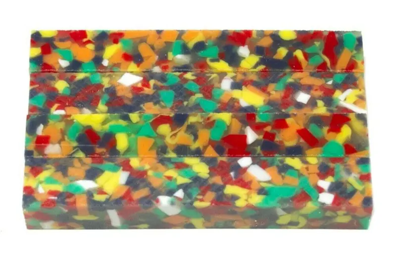 X Rainbow Confetti Acrylic Pen Blank 3/4"X3/4"X5" Btwpbm1368 1Pc 1
