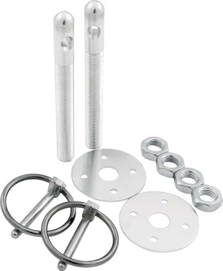 Allstar 18480 Aluminum Hood Pin Kit – 3/8" Diameter, Silver Finish 1