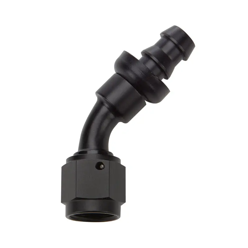 Allstar Performance Pushlock Hose Fitting – Black 45° Elbow, -16 An 1