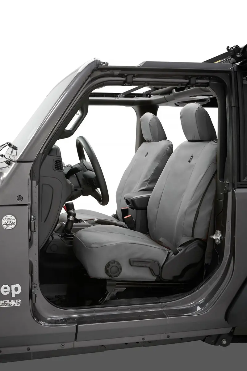 Bestop 29290-09 Seat Covers For Jeep Gladiator (2020–2022) & Wrangler Jl (2018–2022) – 4-Door Front Pair, Charcoal 1