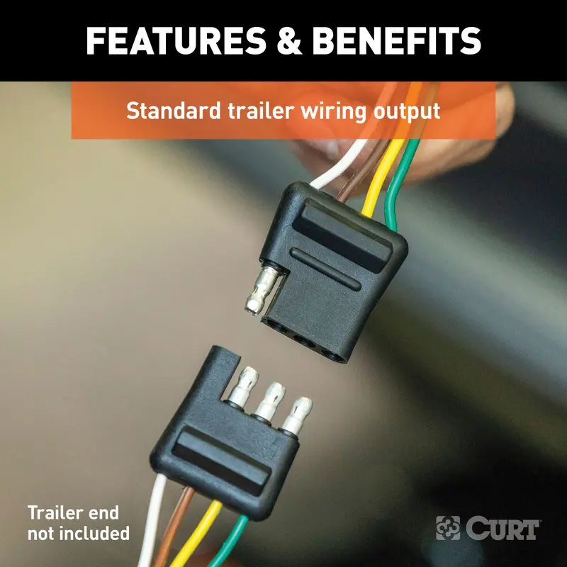 Curt Custom 4-Pin Flat Trailer Wiring Harness For Buick Enclave, Chevrolet Malibu & Traverse 1
