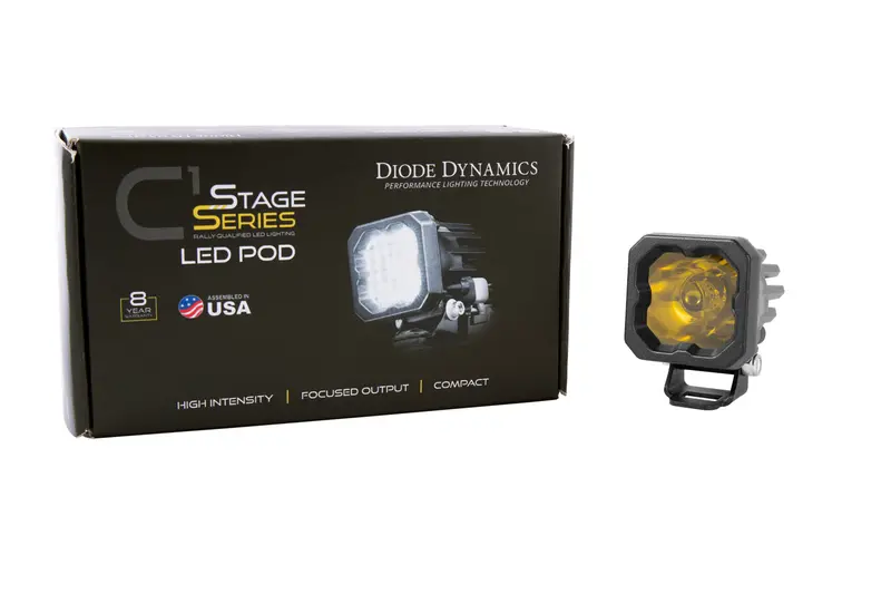 Diode Dynamics Dd6463S Stage Series C1 Led Pod Light – Yellow Flood Beam, Abl-Compliant 1