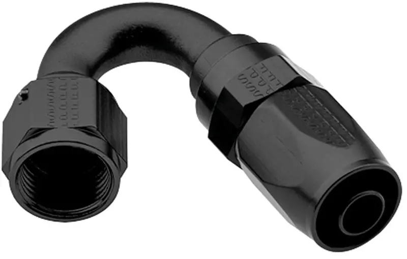 Fragola Pro-Flow Black Hose Fitting – 150° Elbow, -6 An Size, High-Pressure Compatible 1