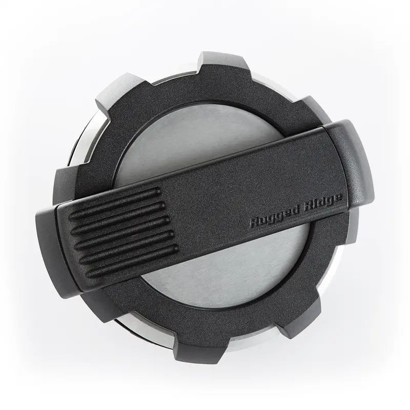 Rugged Ridge Elite Brushed Aluminum Fuel Door – Non-Locking Design (Part #11425.10) 1