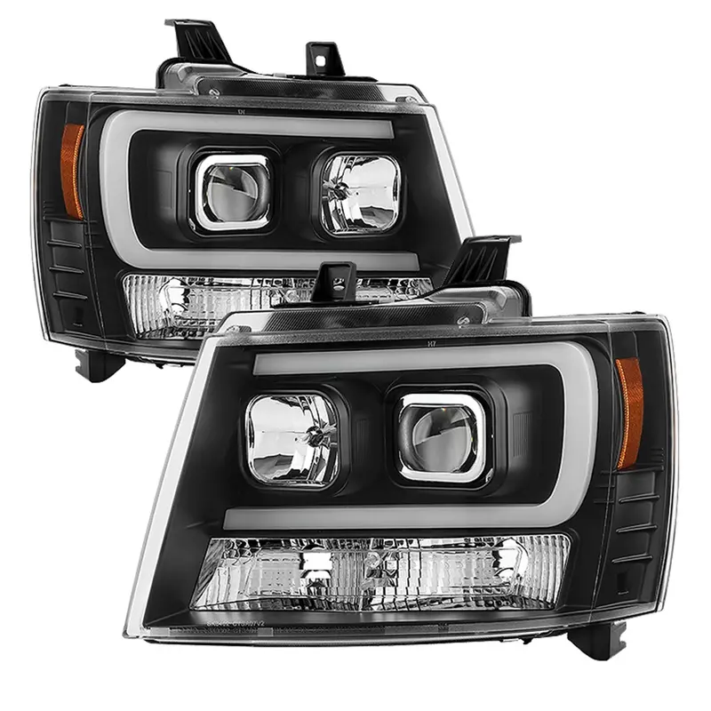 Spyder Auto V2 Black Drl Led Projector Headlight Assembly 1