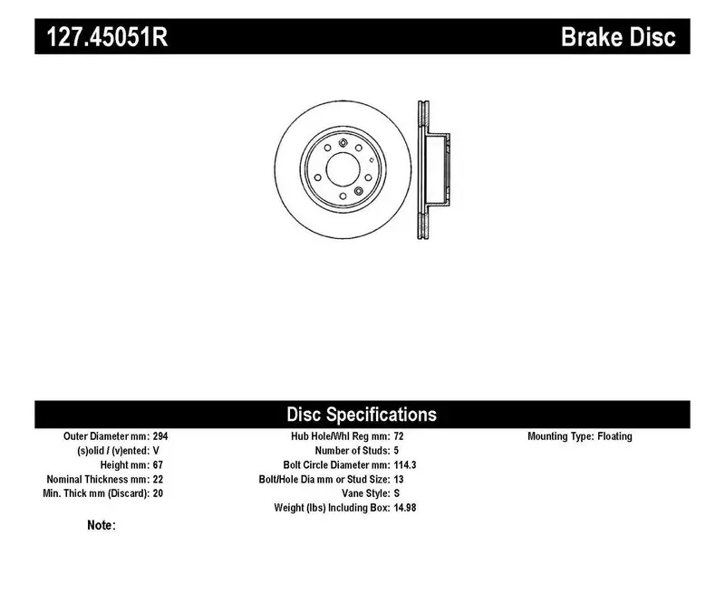 Stoptech Sport Front Right Brake Rotor – Drilled And Slotted Design 1
